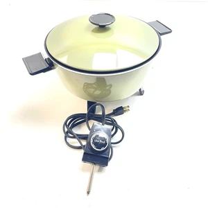Vintage Electric Skillet Frypan Cooker Country Kettle West Bend Avocado - Picture 1 of 14