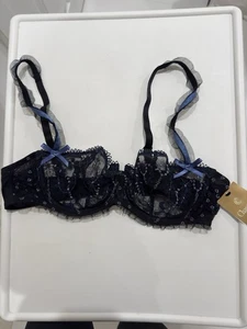Chantelle Bralette blau mit Draht hübsch Größe 38B Made In France - Bild 1 von 7