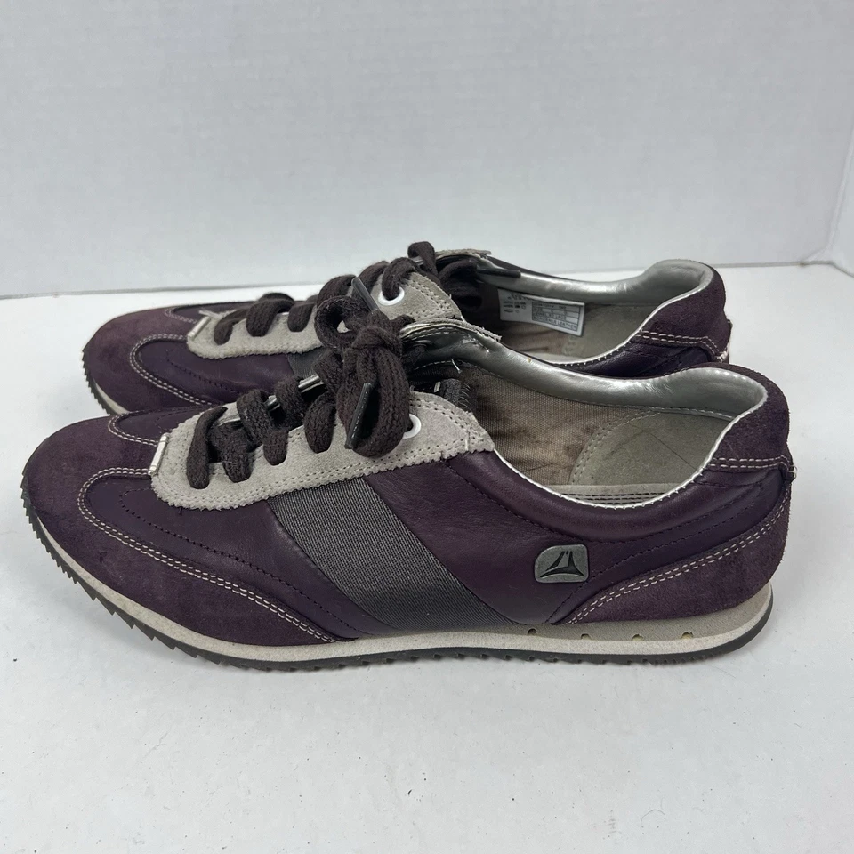 Mujer Clarks Jewel Zapatillas con Cordones Reino Unido 4 EE. UU. 6 Cuero Púrpura Caminar Viaje  Foto 1 de 4