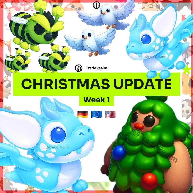 Roblox Adopt Me CHRISTMAS UPDATE-HUMBUG/ARCTIC DUSK DRAGON/TURTLE DOVES 2025 Pet