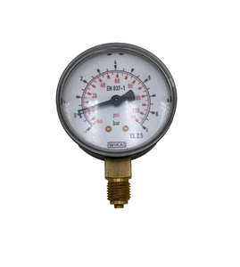WIKA  Manometer -1 - 9 bar  Vakuum  1/4" Druckluft Rohrfedermanometer  Ø 63mm - Picture 1 of 2