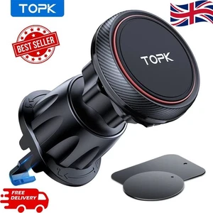 Magnetic Car Phone Holder Air Vent Mount Bracket Universal Mobile Hook Cradle UK - Picture 1 of 11