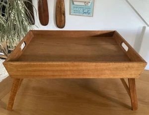 Wooden Breakfast Lap Tray Table - TV - Bed - Jigsaw - Hobbies - Solid Wood - VGC - Picture 1 of 11