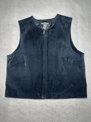 Chaleco Stonebridge Negro 100% Cuero Cremallera Completa Grande Unisex Foto 1 de 4