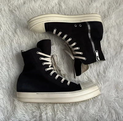 Rick Owens Drkshdw Ramones High Black 44.5 SHIPS SAME DAY - Image 1 of 4