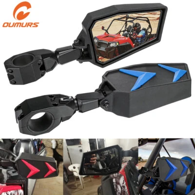 UTV ATV Side Foldable Adjustable Mirrors For 1.75" Polaris RZR S 800 900 XP 1000 - Image 1 of 4