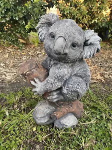 Koala On Branch Statue Ornament Animal Concrete Cement Garden Australian Made - Picture 1 of 8