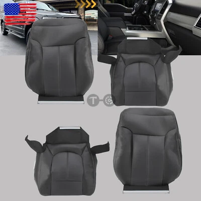 For 11-16 Ford F450 F-250 F550 Front Bottom & Top Back Leather Seat Cover Black Foto 1 de 4