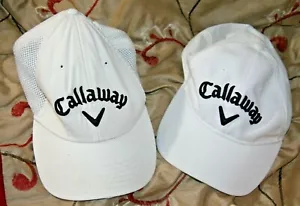 2 White Breathable Callaway Golf Hats Fitted(s/m) + Adjustable EUC - Picture 1 of 6