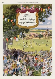 OLD 1953 CORONATION MAGAZINE ADVERT FOR FISONS FERTILISER A CRICKET MATCH b186 - Picture 1 of 1