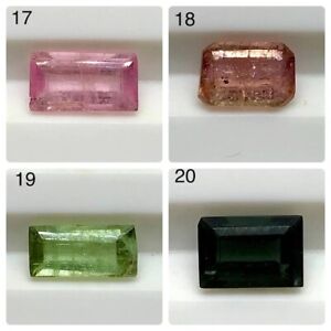 Natural Multi Tourmaline Baguette Faceted Loose Gemstone Cut Top Size AAA+ 5