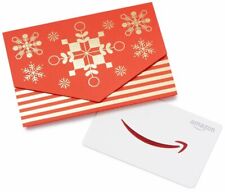 AMAZON GIFT CARD 150 100 50 25 RED AND GOLD MINI ENVELOPE MOM DAD FRIENDS WORK