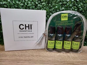 CHI Essentials Hair Travel Bag Shampoo Conditioner Spray Serum  2 oz NEW  - Picture 1 of 4