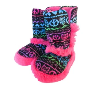 Stivali invernali Kohl bambina taglia piccola 10-11 rosa pelliccia combinata flat scarpe alte nuovi con etichette - Foto 1 di 4