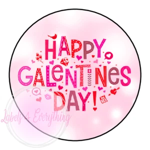 Galentines Day Stickers Pink Bokeh Love Label Tags Gift Sweet Cones Pink - Picture 1 of 1
