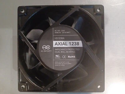 AC Infinity AXIAL 1238 Muffin Fan 120V AC 120mm x 38mm High Speed External power - Image 1 of 4