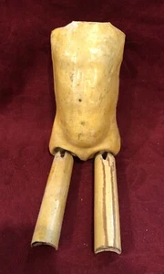 Antiker deutscher Puppenkomposition Torso mit Holzschenkeln - Bild 1 von 10