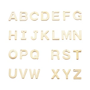 100 dijes de acero inoxidable en forma de alfabeto mezclado dorado artesanal hágalo usted mismo - Imagen 1 de 6