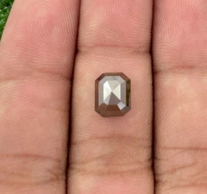 Natural diamond 2.67tcw winebrown color emerald stepcut for wedding jewelry gift - Picture 1 of 20