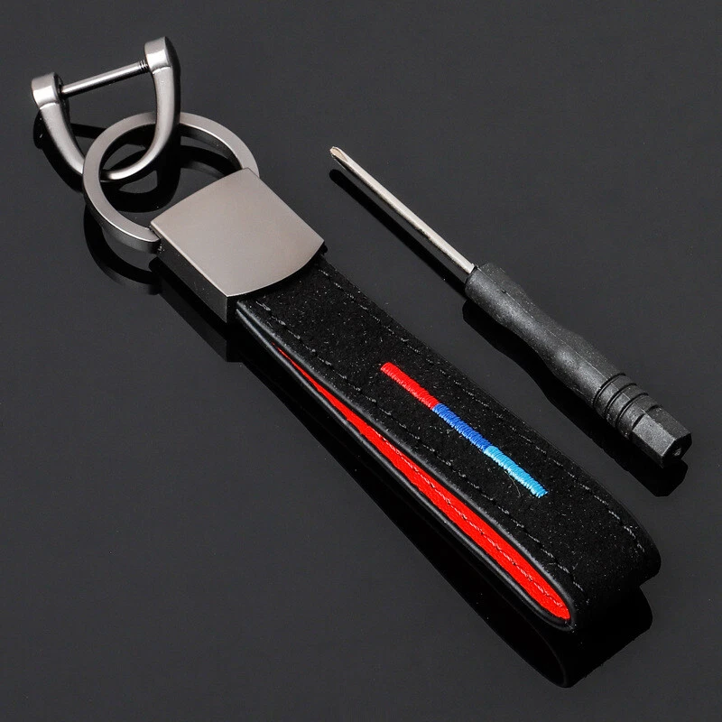 Universal Red / Blue / Light Blue Colors Suede Car Keychain Key Ring Fob for BMW - Image 1 of 1