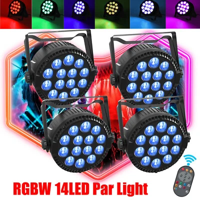 4X 140W RGBW 14 LED Par can luz de escenario DMX DJ discoteca boda iluminación de escenario - Imagen 1 de 4