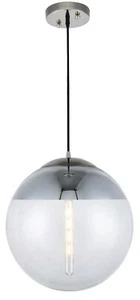 Elegant Lighting 1142D16 Beckett 1 Light 16"W Pendant From the - Nickel - Picture 1 of 4