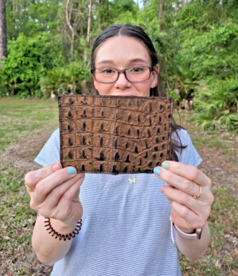 АЛЛИГАТОР кредитной карты чехол FAUX GATOR кожи ручной работы MILLENNIAL кредитной карты чехол - Изображение 1 из 4