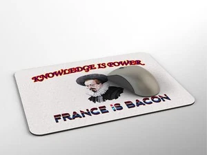 Knowledge is Power France is bacon, Mouse Pad, Funny Francis Bacon Pun Mouse Pad - Picture 1 of 4