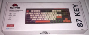 New FreeWolf M87 2.4Ghz BT5.0 dual mode connections gaming keyboard rechargeable - Picture 1 of 7