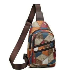 Elegante Bolso Pecho Empalmado - Bandolera de Cuero PU Suave con Múltiples Bolsillos y - Imagen 1 de 7
