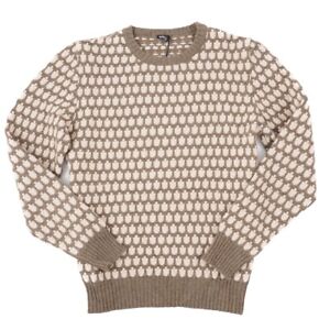 Kiton Slim-Fit Olive and Cream Patterned Thick Knit Cashmere Sweater M NWT