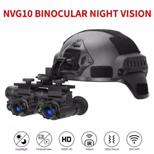 NVG10 Night Vision Goggles 940nm IR Green Tactical WiFi Binocular+Helmet Bracket - Picture 1 of 8