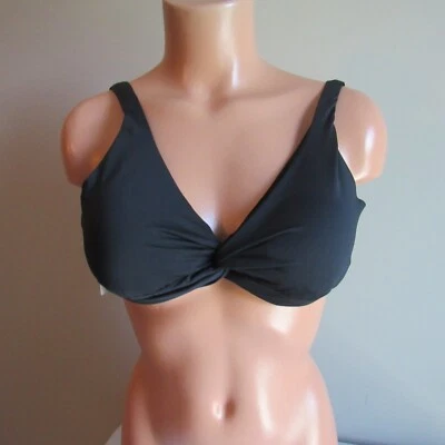Tommy Bahama Pearl UW OTS Twist Front Bra Swim Top Black M-D/DD NWT - Image 1 of 3