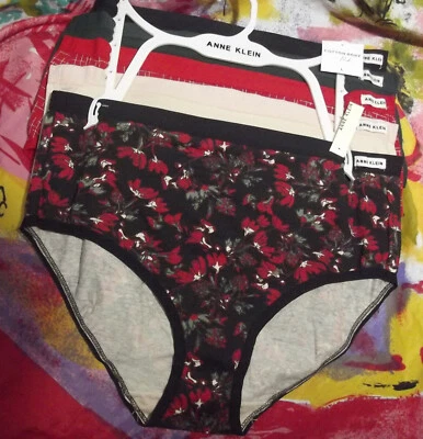 5 NOVAS CALCINHAS ANNE KLEIN AK14775DD CINTURA PLANA ALGODÃO L - Imagem 1 de 2