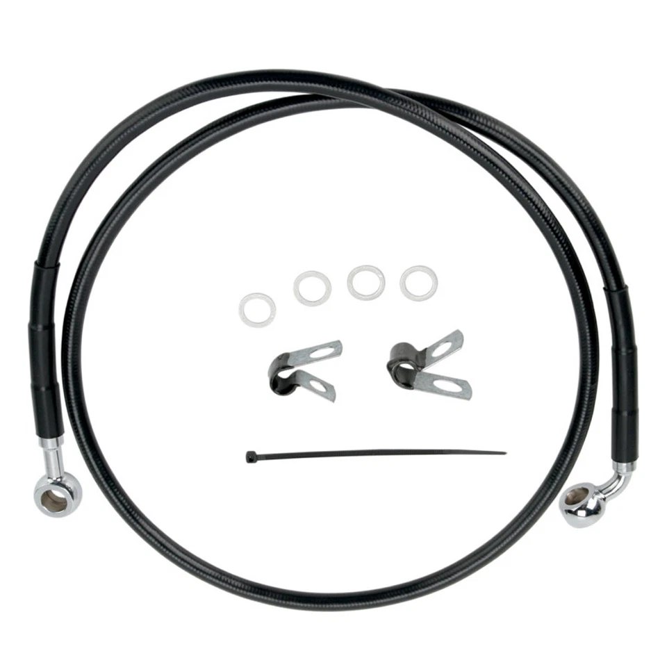 Передняя +6-дюймовая черная виниловая тормозная магистраль 2004-2010 Harley-Davidson Sportster XL883 - Изображение 1 из 1