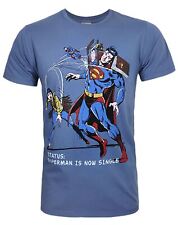 Junk Food Superman Is Now Single Men's T-Shirt Blue