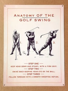 Anatomy of the Golf Swing - Tin Metal Wall Sign - Picture 1 of 1