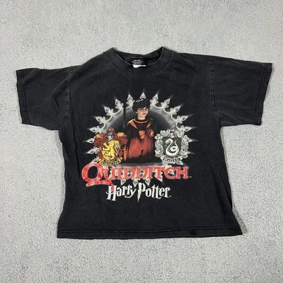 2001 Vintage Harry Potter Quidditch Camisa Promocional Negra Talla Pequeña Niños Foto 1 de 4