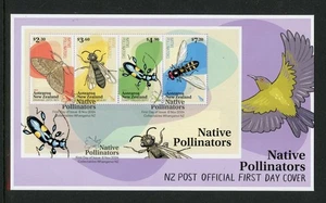 New Zealand 2024 Native Pollinators Insects Set of 2 FDC Birds Bee Bats Wildlife - Picture 1 of 2