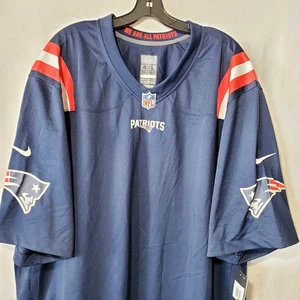New England Patriots maglia uomo 4XL maglia bianca blu Nike On Field nuova con etichetta  - Foto 1 di 13