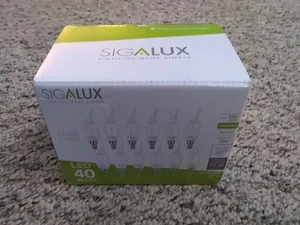 SIGALUX Candelebra Bulb Clear 3 Watt LED CA10/E12 Base Dimmable 12-Pack NEW - Picture 1 of 6