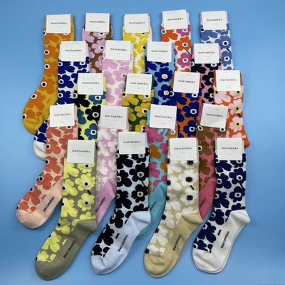 MARIMEKKO Colorful Floral Retro and Artistic Mid-Calf Cotton Socks Women Fashion