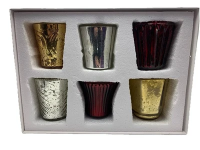 Southern Living Juego de 6 Candelabros Votivos LED Uso Solo Boca Vidrio Soplado Foto 1 de 4