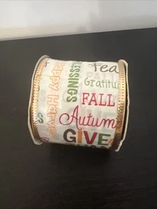 New Wire-Edged Ribbon Thanksgiving Fall Autumn Colors 2.5” x 108” - 3 yds / 9 ft - Picture 1 of 5