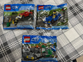 New Lego City Lot of 3 polybags 30347,30349,30313 Firetruck, Car, Garbage Truck