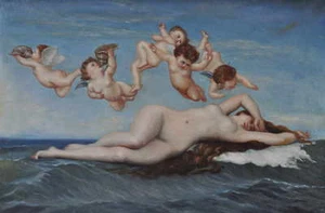 A. CABANEL LA NASCITA DI VENERE - FALSO D'AUTORE OLIO SU TELA ANTICATO CAB69901 - Foto 1 di 1