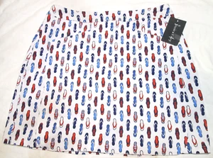Jessica Riley Flip Flop Design Women’s Skort Sz M-white w/ flip flop design-NWT - Bild 1 von 8