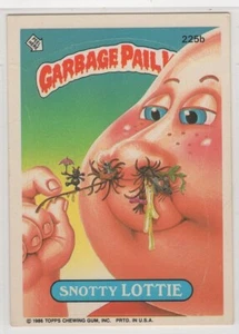 1986 Topps Garbage Pail Kids SNOTTY LOTTIE #225b Sticker Card - Picture 1 of 2