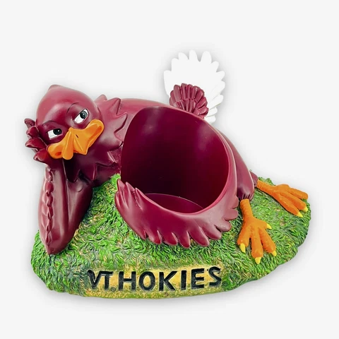 Virginia Tech Hokies Wine Holder Hokiebird Mascot Candle Trinket Bowl Dish VT Cover