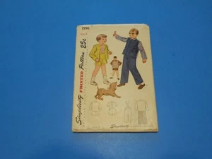 Traje de dos piezas vintage de los años 40 con patrón de costura para niños talla 6 Simplicity 1996 - Imagen 1 de 3